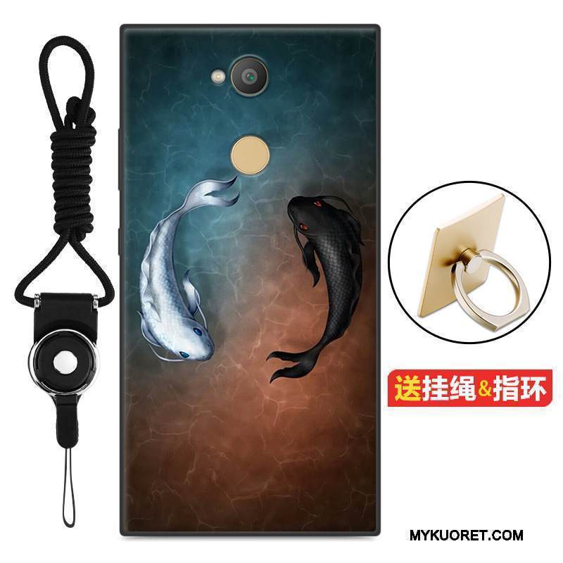 Kuori Sony Xperia L2 Silikoni Keltainen Murtumaton, Kotelo Sony Xperia L2 Suojaus Pesty Suede Persoonallisuus