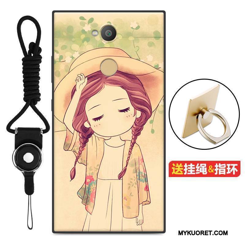 Kuori Sony Xperia L2 Silikoni Keltainen Murtumaton, Kotelo Sony Xperia L2 Suojaus Pesty Suede Persoonallisuus