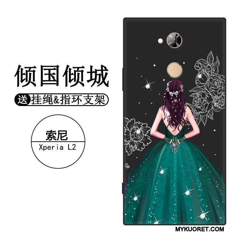 Kuori Sony Xperia L2 Silikoni Pesty Suede Puhelimen Kuoret, Kotelo Sony Xperia L2 Suojaus Murtumaton Punainen