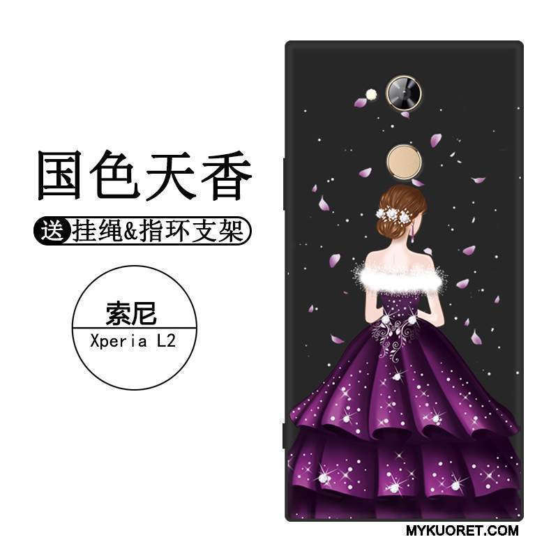 Kuori Sony Xperia L2 Silikoni Pesty Suede Puhelimen Kuoret, Kotelo Sony Xperia L2 Suojaus Murtumaton Punainen