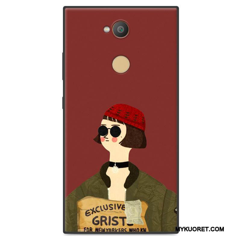 Kuori Sony Xperia L2 Suojaus Puhelimen Kuoret Rakastunut, Kotelo Sony Xperia L2 Laukut Keltainen Pesty Suede