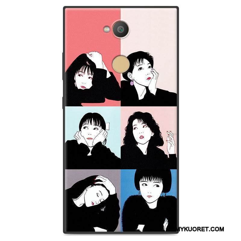 Kuori Sony Xperia L2 Suojaus Puhelimen Kuoret Rakastunut, Kotelo Sony Xperia L2 Laukut Keltainen Pesty Suede