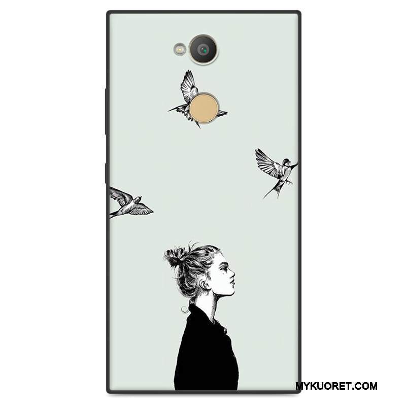 Kuori Sony Xperia L2 Suojaus Puhelimen Kuoret Rakastunut, Kotelo Sony Xperia L2 Laukut Keltainen Pesty Suede