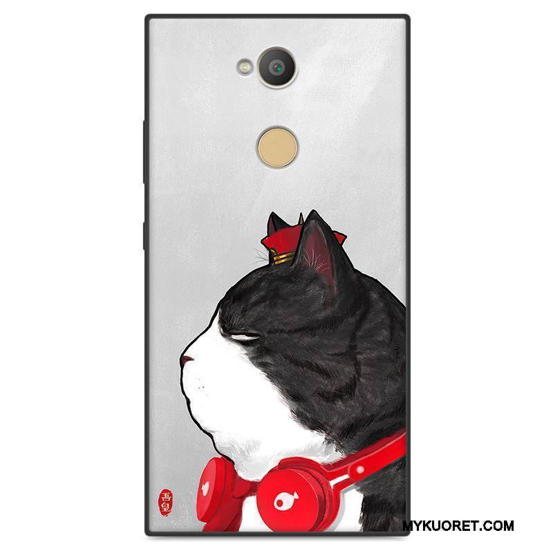 Kuori Sony Xperia L2 Suojaus Puhelimen Kuoret Rakastunut, Kotelo Sony Xperia L2 Laukut Keltainen Pesty Suede