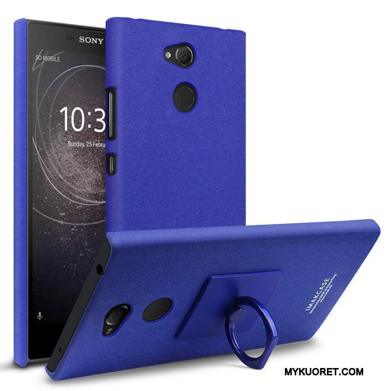 Kuori Sony Xperia L2 Tuki Musta Puhelimen Kuoret, Kotelo Sony Xperia L2 Luova Rengas Pesty Suede