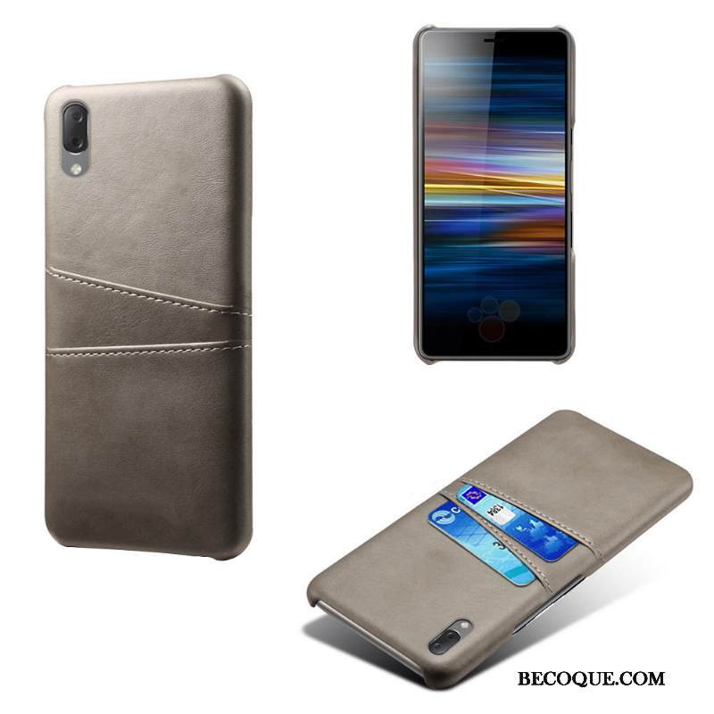 Kuori Sony Xperia L3 Nahka Kortti Vihreä, Kotelo Sony Xperia L3 Suojaus Puhelimen Kuoret