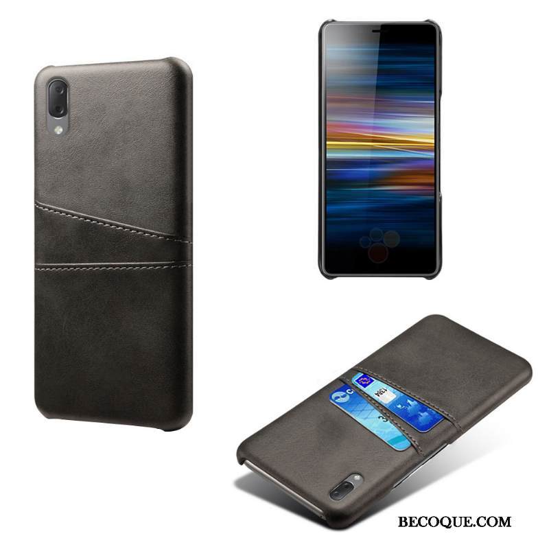 Kuori Sony Xperia L3 Nahka Kortti Vihreä, Kotelo Sony Xperia L3 Suojaus Puhelimen Kuoret