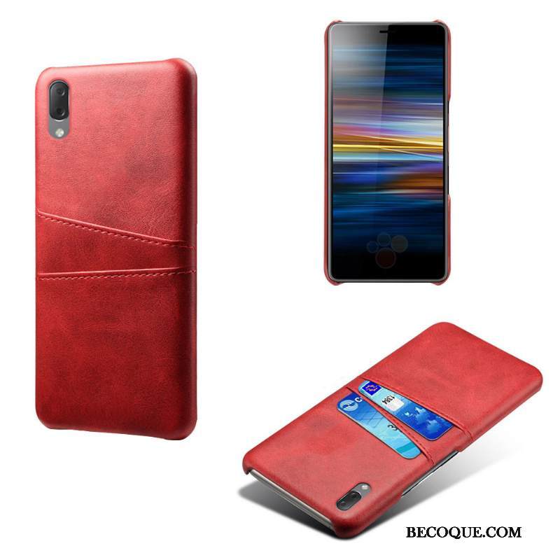 Kuori Sony Xperia L3 Nahka Kortti Vihreä, Kotelo Sony Xperia L3 Suojaus Puhelimen Kuoret