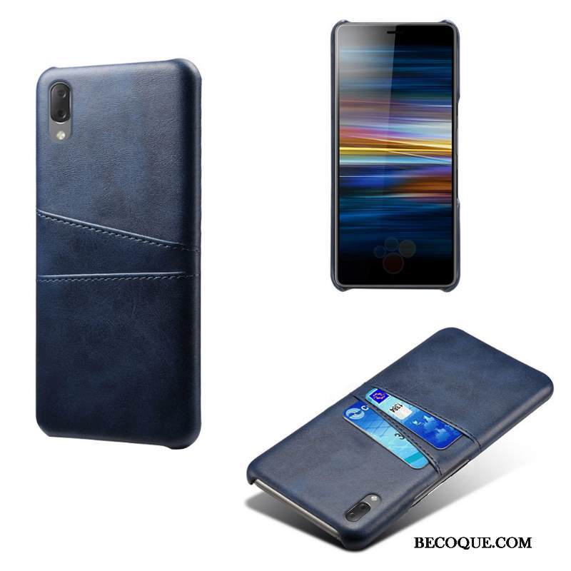 Kuori Sony Xperia L3 Nahka Kortti Vihreä, Kotelo Sony Xperia L3 Suojaus Puhelimen Kuoret