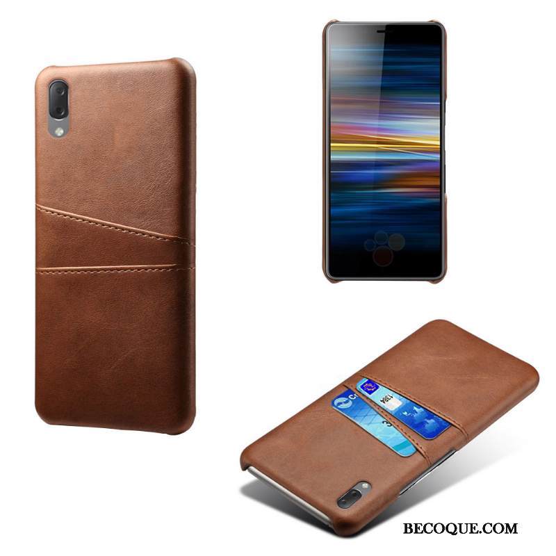 Kuori Sony Xperia L3 Nahka Kortti Vihreä, Kotelo Sony Xperia L3 Suojaus Puhelimen Kuoret