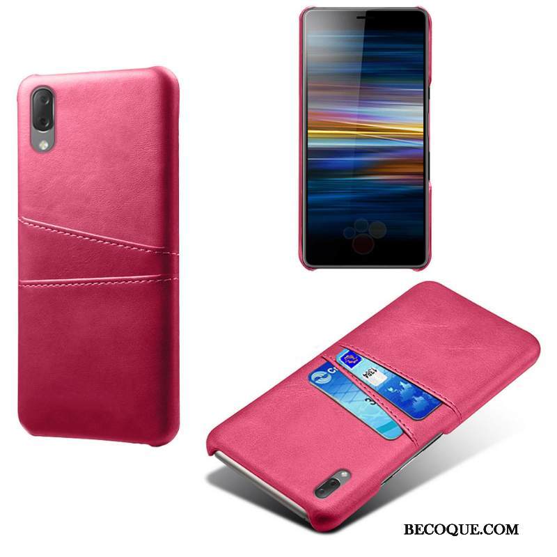 Kuori Sony Xperia L3 Nahka Kortti Vihreä, Kotelo Sony Xperia L3 Suojaus Puhelimen Kuoret