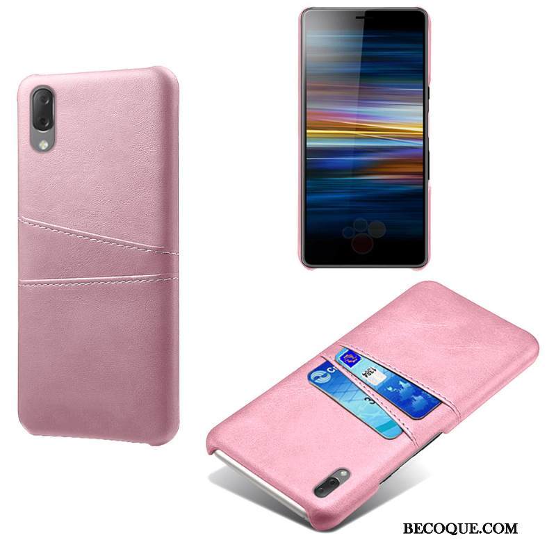 Kuori Sony Xperia L3 Nahka Kortti Vihreä, Kotelo Sony Xperia L3 Suojaus Puhelimen Kuoret