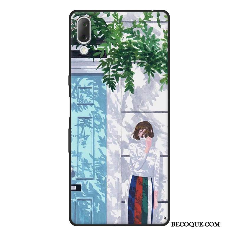 Kuori Sony Xperia L3 Pehmeä Neste Murtumaton Pesty Suede, Kotelo Sony Xperia L3 Silikoni Pieni Vihreä