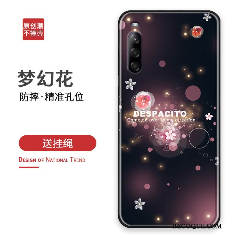 Kuori Sony Xperia L4 Luova Persoonallisuus Kukka, Kotelo Sony Xperia L4 Sarjakuva Murtumaton Puhelimen Kuoret