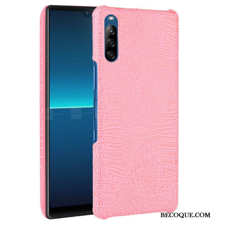 Kuori Sony Xperia L4 Nahka Valkoinen Kukkakuvio, Kotelo Sony Xperia L4 Suojaus Puhelimen Kuoret Kova