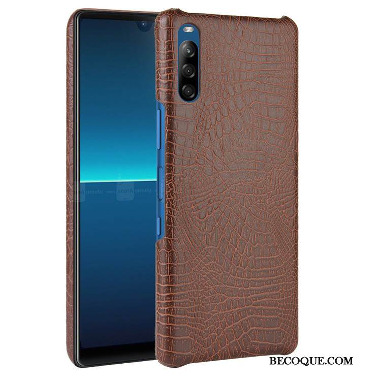 Kuori Sony Xperia L4 Nahka Valkoinen Kukkakuvio, Kotelo Sony Xperia L4 Suojaus Puhelimen Kuoret Kova