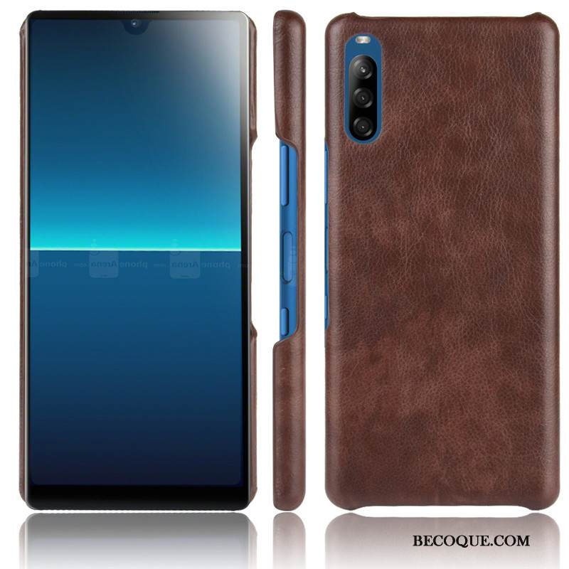 Kuori Sony Xperia L4 Suojaus Punainen Kukkakuvio, Kotelo Sony Xperia L4 Laukut Litsi Kova