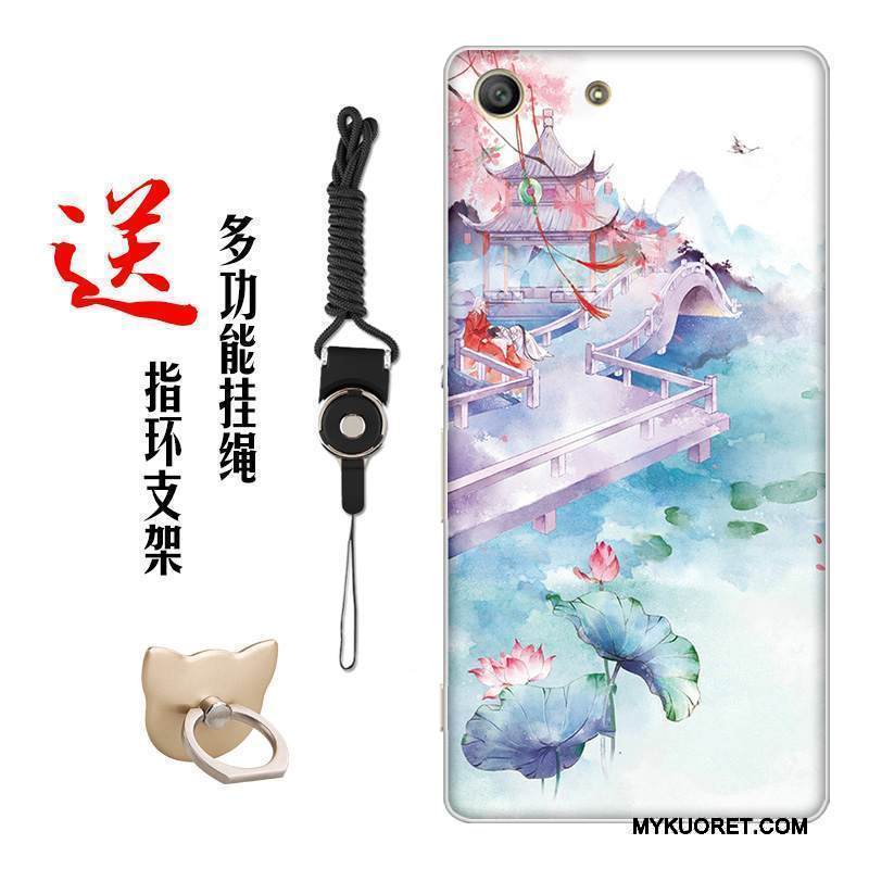 Kuori Sony Xperia M5 Dual Pehmeä Neste Kiinalainen Tyyli Muokata, Kotelo Sony Xperia M5 Dual Silikoni Kukka Puhelimen Kuoret