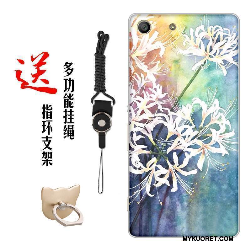 Kuori Sony Xperia M5 Dual Pehmeä Neste Kiinalainen Tyyli Muokata, Kotelo Sony Xperia M5 Dual Silikoni Kukka Puhelimen Kuoret