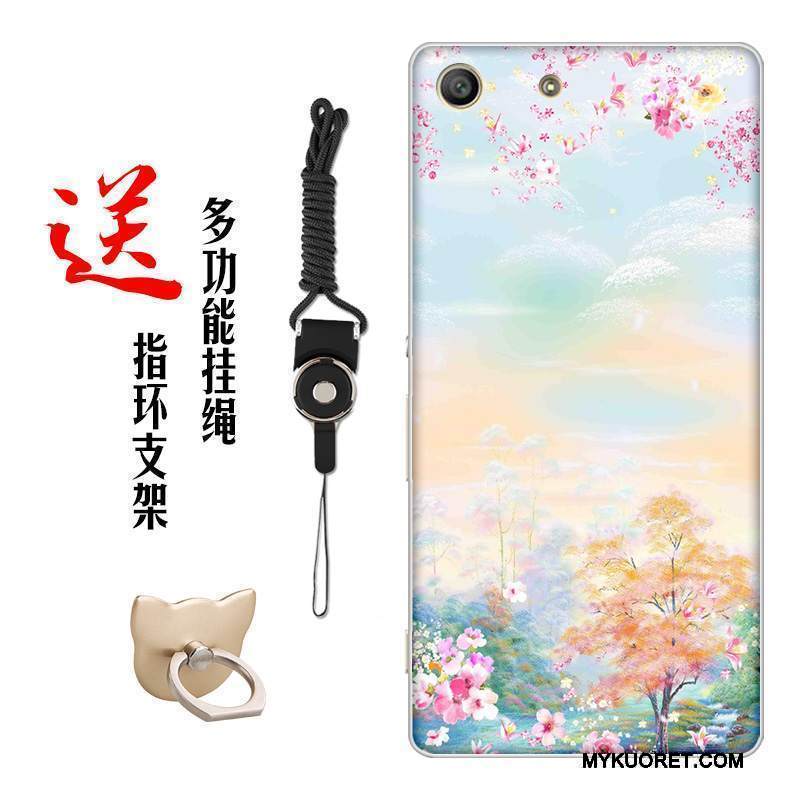 Kuori Sony Xperia M5 Dual Pehmeä Neste Kiinalainen Tyyli Muokata, Kotelo Sony Xperia M5 Dual Silikoni Kukka Puhelimen Kuoret