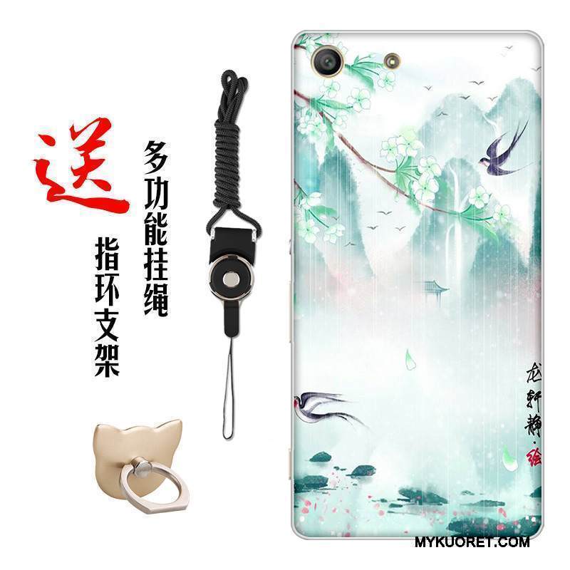 Kuori Sony Xperia M5 Dual Pehmeä Neste Kiinalainen Tyyli Muokata, Kotelo Sony Xperia M5 Dual Silikoni Kukka Puhelimen Kuoret