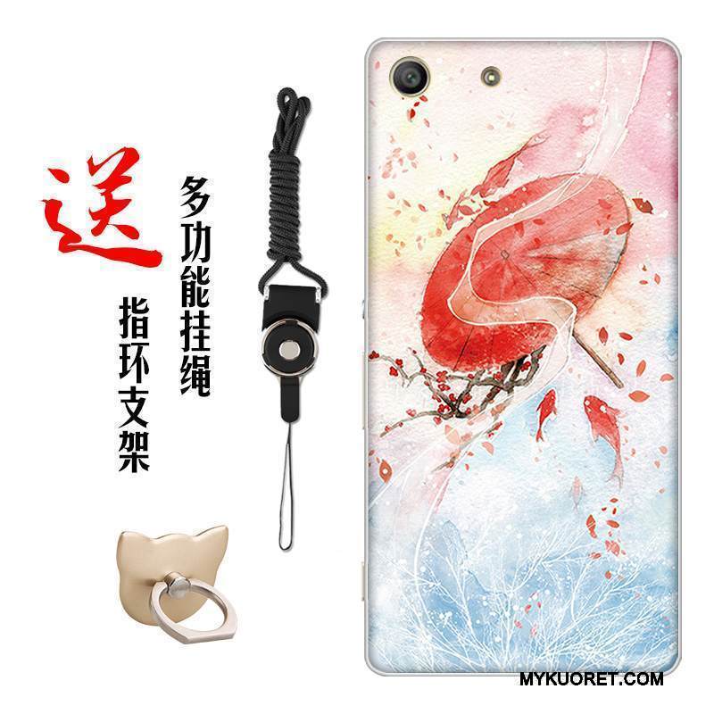 Kuori Sony Xperia M5 Dual Pehmeä Neste Kiinalainen Tyyli Muokata, Kotelo Sony Xperia M5 Dual Silikoni Kukka Puhelimen Kuoret