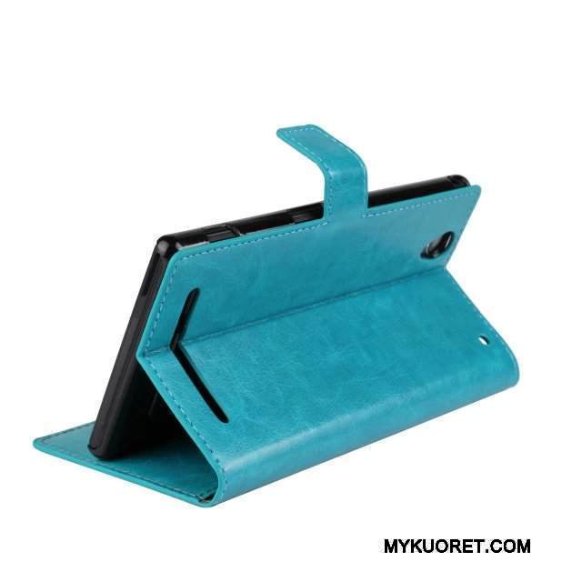 Kuori Sony Xperia T2 Nahka Sininen, Kotelo Sony Xperia T2 Suojaus