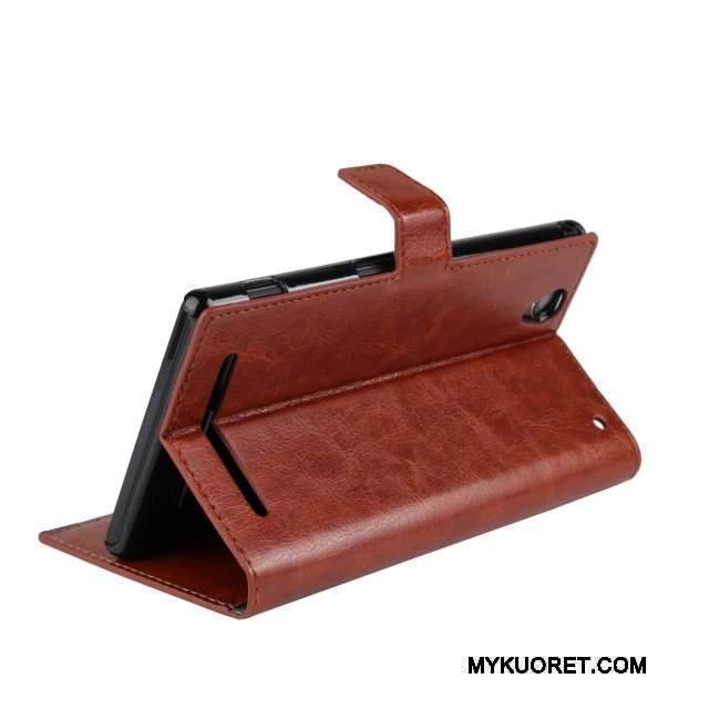 Kuori Sony Xperia T2 Nahka Sininen, Kotelo Sony Xperia T2 Suojaus