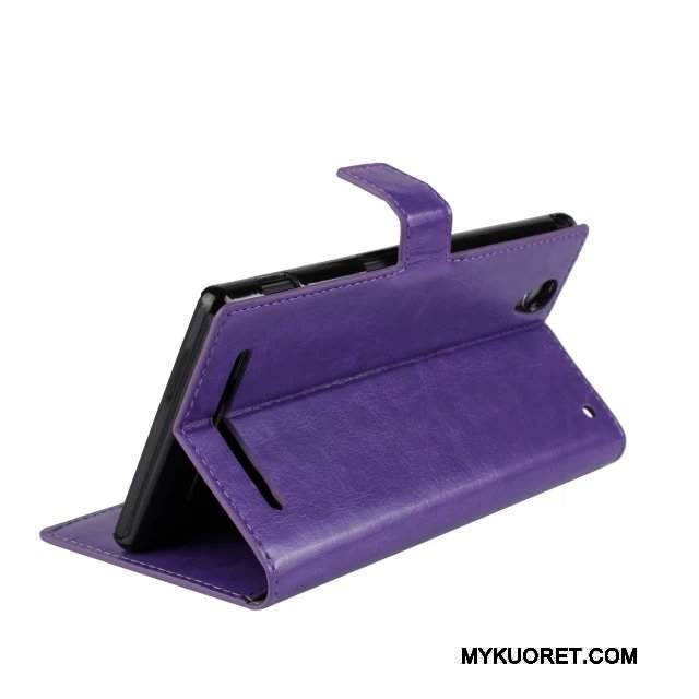 Kuori Sony Xperia T2 Nahka Sininen, Kotelo Sony Xperia T2 Suojaus