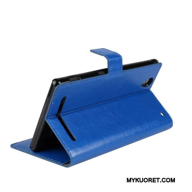 Kuori Sony Xperia T2 Nahka Sininen, Kotelo Sony Xperia T2 Suojaus
