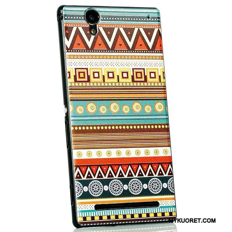 Kuori Sony Xperia T2 Suojaus Uusi Musta, Kotelo Sony Xperia T2 Monivärinen Puhelimen Kuoret Pesty Suede