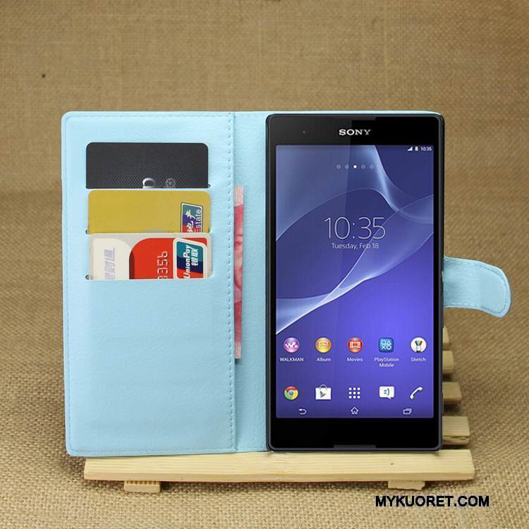 Kuori Sony Xperia T3 Nahka Puhelimen Kuoret Violetti, Kotelo Sony Xperia T3 Suojaus