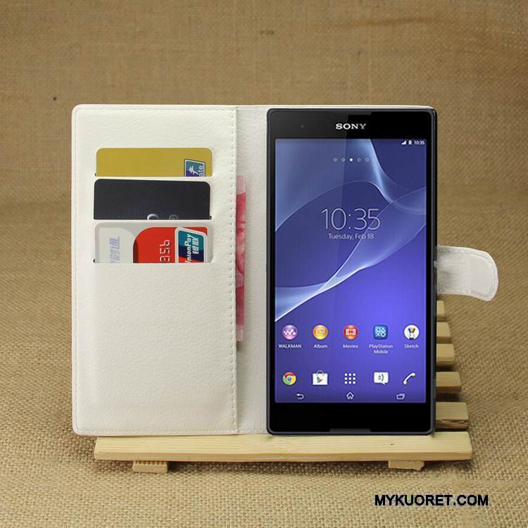 Kuori Sony Xperia T3 Nahka Puhelimen Kuoret Violetti, Kotelo Sony Xperia T3 Suojaus
