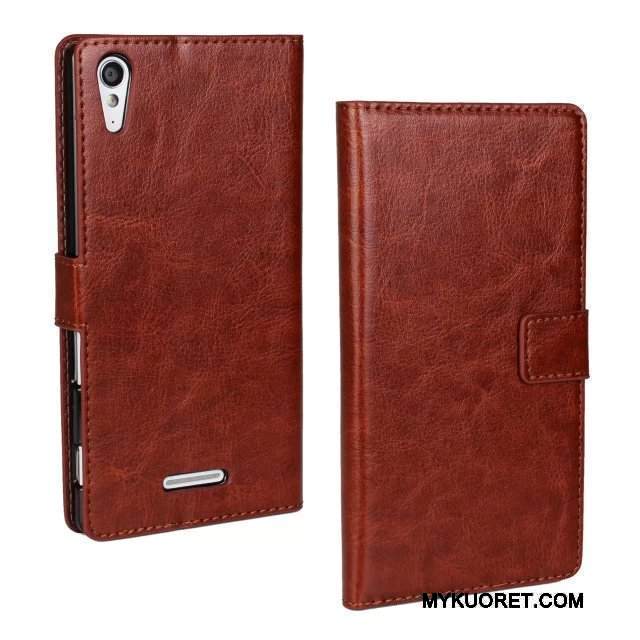 Kuori Sony Xperia T3 Nahka Rakenne Jauhe, Kotelo Sony Xperia T3 Suojaus Puhelimen Kuoret
