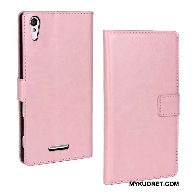 Kuori Sony Xperia T3 Nahka Rakenne Jauhe, Kotelo Sony Xperia T3 Suojaus Puhelimen Kuoret