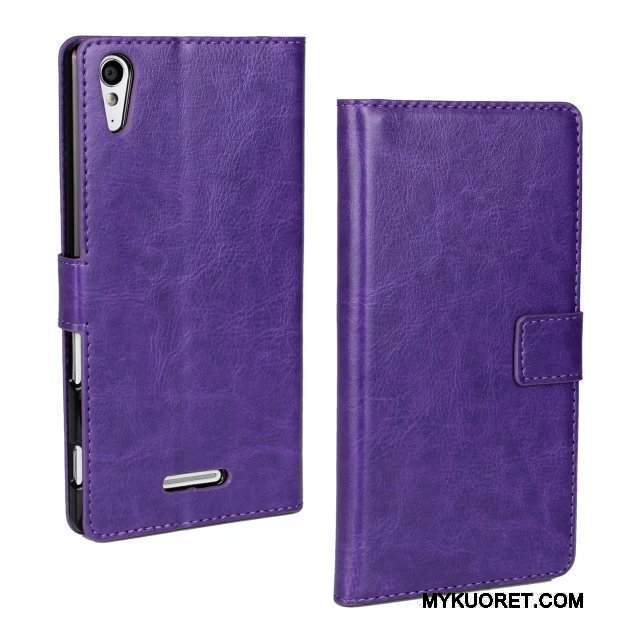 Kuori Sony Xperia T3 Nahka Rakenne Jauhe, Kotelo Sony Xperia T3 Suojaus Puhelimen Kuoret