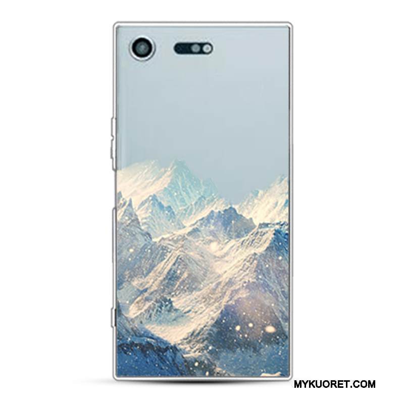 Kuori Sony Xperia X Compact Kohokuviointi Harmaa Murtumaton, Kotelo Sony Xperia X Compact Silikoni Puhelimen Kuoret