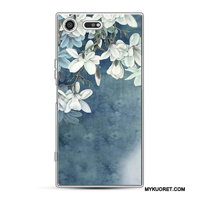 Kuori Sony Xperia X Compact Kohokuviointi Harmaa Murtumaton, Kotelo Sony Xperia X Compact Silikoni Puhelimen Kuoret