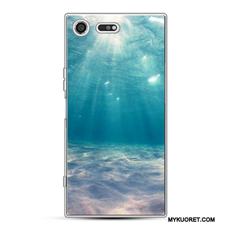 Kuori Sony Xperia X Compact Kohokuviointi Harmaa Murtumaton, Kotelo Sony Xperia X Compact Silikoni Puhelimen Kuoret