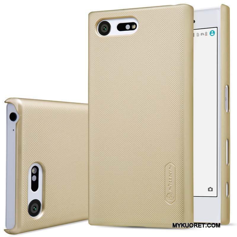 Kuori Sony Xperia X Compact Kova Kulta, Kotelo Sony Xperia X Compact Musta Pesty Suede