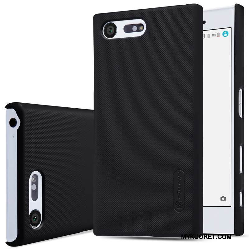 Kuori Sony Xperia X Compact Kova Kulta, Kotelo Sony Xperia X Compact Musta Pesty Suede