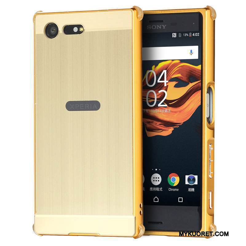 Kuori Sony Xperia X Compact Metalli Puhelimen Kuoret Kehys, Kotelo Sony Xperia X Compact Suojaus Murtumaton Kulta