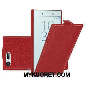 Kuori Sony Xperia X Compact Nahka Keltainen Puhelimen Kuoret, Kotelo Sony Xperia X Compact Suojaus