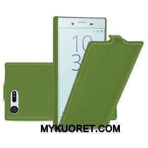 Kuori Sony Xperia X Compact Nahka Keltainen Puhelimen Kuoret, Kotelo Sony Xperia X Compact Suojaus