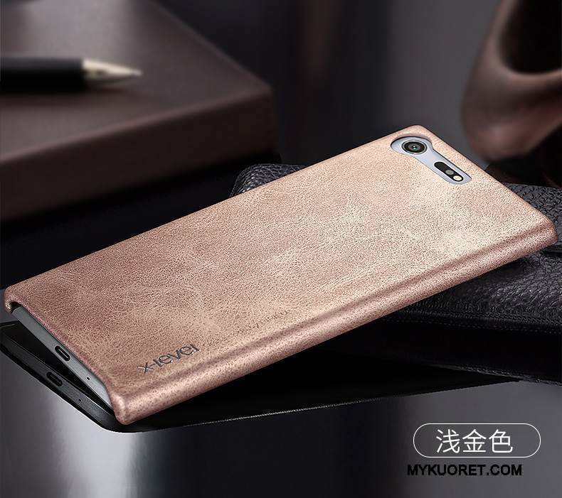 Kuori Sony Xperia X Compact Nahka Vaalean Puhelimen Kuoret, Kotelo Sony Xperia X Compact Suojaus Ohut Kehys