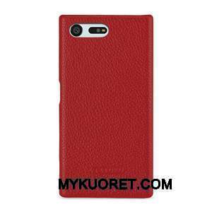 Kuori Sony Xperia X Compact Nahka Vihreä Liukumaton, Kotelo Sony Xperia X Compact Suojaus Puhelimen Kuoret