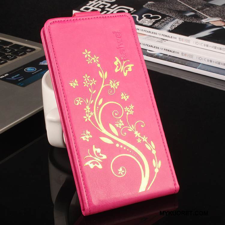 Kuori Sony Xperia X Compact Nahka Violetti Kukkakuvio, Kotelo Sony Xperia X Compact Suojaus Kulta Murtumaton