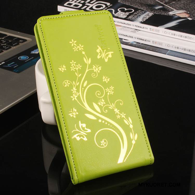 Kuori Sony Xperia X Compact Nahka Violetti Kukkakuvio, Kotelo Sony Xperia X Compact Suojaus Kulta Murtumaton