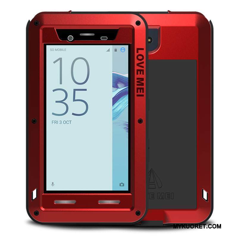 Kuori Sony Xperia X Compact Suojaus Keltainen Murtumaton, Kotelo Sony Xperia X Compact Laukut Kehys Kolme Puolustusta