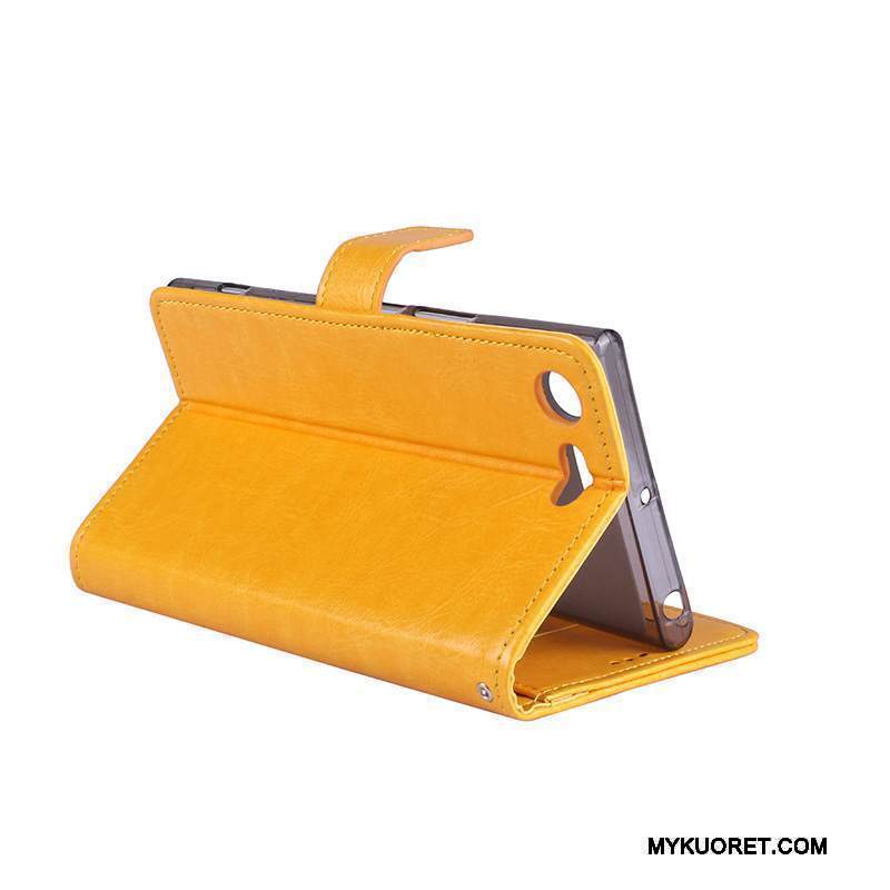 Kuori Sony Xperia X Compact Suojaus Puhelimen Kuoret Keltainen, Kotelo Sony Xperia X Compact Nahka